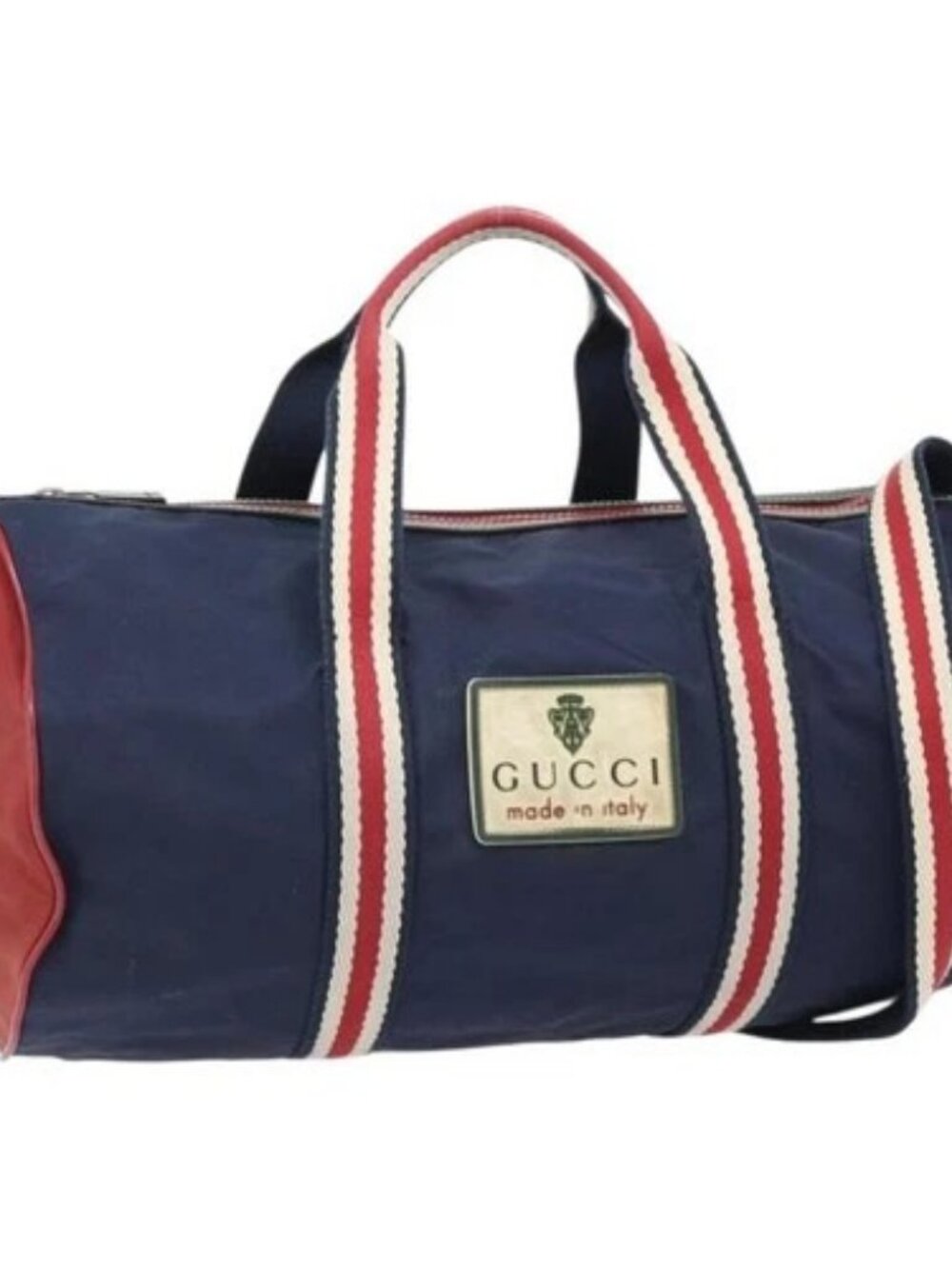 GUCCI Hand Bag Nylon 2way Navy Red 189657 Auth ka4408